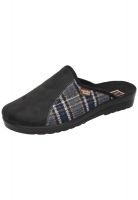 Pölking Herrenpantoffel schwarz-kariert